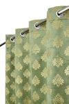 Panipat Textile Curtain Heavy Velvet Fabric Luxury Attractive Looks Room Darkening Royal Dmass Designer Curtains 8 Feet for Door, Green, Pack of 4 Pieces