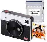 Kodak Mini Shot 3 Retro Camera - Portable Instant Camera and Photo Printer – 2-in-1 Printer Compatible with iOS & Android – Bluetooth Connection – 3x3-inch Real Photo Printer - White