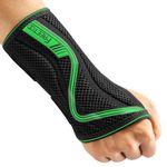 FREETOO Wrist Support S-shaped support for Arthritis, Adjustable Day Night Carpal Tunnel Wrist Splint for Men Women RSI, Sprain, Fracture Wrist Brace （Green-Large-Left）