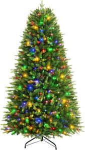 SHareconn 7ft Christmas Tree – RGB Pre-Lit Artificial Holiday Decor