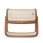 SnuzPod5 Co-Sleeping Bedside Baby Crib with Rocking Stand, Zip-Down Mesh Wall, Lift-Off Bassinet & Breathable 3D Mattress for Newborns from Birth, Walnut – 6 Months