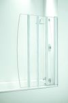 Coram Showers SFD4CUC 1400mm x 865mm 4-Panel Folding Bath Screen with Clear Glass - Chrome Finish