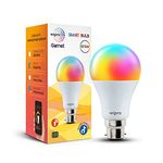 Wipro 12.5W B22D Wi-Fi Smart LED Bulb with Music Sync | Voice Control with Alexa, Google Asst | App Control |16 M Colours, White Tunable - Warm, Neutral & Cool White +Dimmable | Scenes | Pack of 1