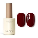 MEGIOR Burgundy Red Gel Nail Polish 15ml Wine Gel Polish High Gloss Soak Off UV LED Nail Gel Polish for Nail Art Manicure Salon DIY Home Gift for Girls