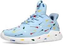 Soulsfeng Men's Running Shoe Fashion Tennis Sneakers for Men Breathable Non Slip Walking Shoes Blue 5.5