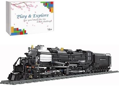 Technic Train Building Kit, 1608Pcs Bigboy Steam Locomotive Retro Steam Locomotive with Tracks, City Freight Train Model Creative Gifts for Children and Adults, Compatible with Lego Technic