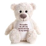 Personalised Ashes Keepsake Memory Bear – Cream | Bereavement Memorial Gift | Metal Heart Shaped Tin Ashes Urn| Soft & Luxurious Remembrance Teddy Bear Grief Keepsake | Ashes Urn | 42cm Tall