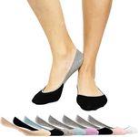 Thirty48 Women’s Premium No Show Socks with Non Slip Grip(One Size (6-9), Black(3 Pairs))