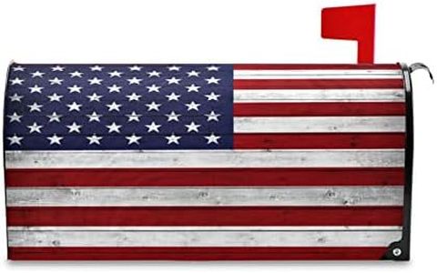 BOENLE American Flag Wooden Mailbox Cover Magnetic Mailboxes Wraps Letter Post Box Cover Decorative Standard Size 18x21 in Garden Yard Decor