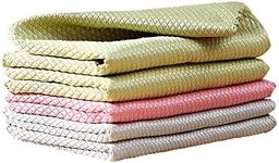 BOOMJOY Microfiber Glass Cleaning Cloths, Towels for Windows,Mirrors, Stainless Steel, Lint Free, Streak Free, Super Water Absorption, 5 Pack