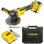 iBELL VORMIR VR BA21-65 Cordless Angle Grinder | 100mm Disc | 20V Brushless Motor | Variable Speed 5000–9000 RPM | 650W Max Power | Li-ion Battery & Fast Charger | 12 Months Warranty