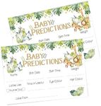 Pink Bee Parties Safari Themed Prediction Cards - Baby Shower Keepsake Activity - 20 Players