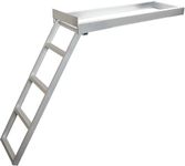 Heavy-Duty 4-Step Aluminum Pontoon Ladder – Undermount Self-Storing Design, 600LB Capacity, Anti-Slip & Corrosion-Resistant, Universal Fit for Most Pontoons & RV