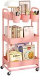 JIUYOTREE 3-Tier Plastic Rolling St