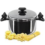 22 cm Stainless Steel Pasta Pot Spaghetti Pot with Locking Strainer Lid Induction