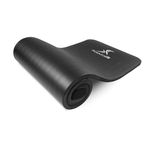 ProsourceFit Extra Thick Yoga and Pilates Mat ½” (13mm) or 1" (25mm), 71-inch Long High Density Exercise Mat with Comfort Foam and Carrying Strap, Black