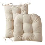 Marina Decoration Rocking Chair Cushion Premium Comfortable Thick Tufted High-Backed Lounger Pads Nonslip Back Seat 2 Piece Set of Upper and Lower with Ties, Linen Color