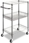 Alera Wire Rolling Cart, Steel, Black Anthracite, 28w x 16d x 39h