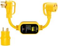 KOHREE 50 Amp to 30 Amp RV Adapter with Surge Protection, 8000 Joules with 30 Amp to 50 Amp Adapter Plug, Circuit Analyzer Surge Protector for Camper Travel Trailer