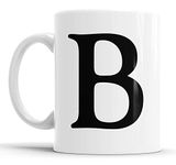 Faithful Prints Alphabet Mug Letter Mugs Initial Coffee Cup Birthday Fathers Day Gift (Letter B)