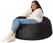 AmazonBasics Memory Foam Filled Bean Bag Chair with Microfiber Cover - 3', Black