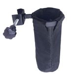 TUOREN Drum Sticks Holder Clamp-On Drumstick Container Bag 9" x 4" with Aluminum Clamp for Drumsticks Mallets Brushes Up to 10 Pairs Drum Set Accessories Black