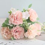 HASTHIP® 2Pcs Carnation Artificial Flowers for Vase Decoration Home Decor Items Plastic Flowers Decoration Fake Flowers for Home, Living Room, Festival, Party, Wedding Decor, DIY, No Vase or Basket