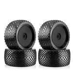 Chanmoo 1/8 RC Off Road Racing Truck Tires And Wheels 17mm Hex Rubber Buggy Tyres OD 140mm For 1:8 Scale Monster Truck Car Arrma Typhon 6S Talion 4WD HPI HSP BAZOOKA CAMPER Kyosho TRAXXAS 4PCS (Black)