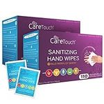 Care Touch Hand Sanitizer Wipes – 220 Individually Wrapped Packets (Packing may Vary)