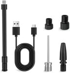 Woowind Presta and Schrader Valve Adapter Ball Needle with USB Cable, Application for Car,Bike,Ball