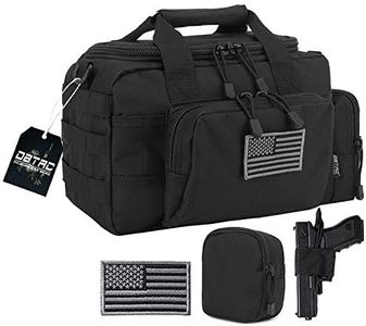 DBTAC Gun Range Bag Small | Tactical 2x Pistol Shooting Range Duffle Bag with Lockable Zipper for Handguns and Ammo (Black)