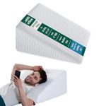 The White Willow Bed Wedge Back Support Pillow For Sleeping Acid reflux , GERD, Post Surgery, leg Elevation Cooling Gel Infused Memory Foam & HR Foam With Removable Cover, (24"L x 24"W x 12"H) Multi