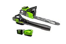 Greenworks PRO 80V 18-Inch Chainsaw + Blower, 2.0 AH Battery and Charger Included