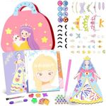 HBKJ Paper Craft Kits for Girls: Magical 4 in 1 Foil Art Painting Books Supplies Set Toys for Toddler Christmas Birthday Party Gifts Toys for Kids Ages 3 4 5 6 7 8 Years Old(Pink)