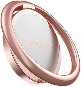 Lamicall Cell Phone Ring Holder, Finger Ring Stand : Universal Cell Phone Cradle Kickstand Compatible with iPhon 12 11 Pro Max XR X, Galaxy S21 S20 S10, All Android Smartphone Accessories - Rose Gold