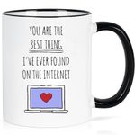 Funny Valentines Gift for Girlfriend,Boyfriend,Women Men,You are The Best Thing on The Internet Birthday Christmas Day Gifts for Wife Husband Him Her Coffee Mugs