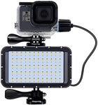 Suptig 60 LED Video Light with 5200mAh Portable Charger Portable Lighting Compatible for Gopro Hero 13, Hero 12, Hero 11/10/9/8/7/6/5/4/3/3+/Gopro Max, DJI osmo Insta 360 ace pro, Waterproof 164f