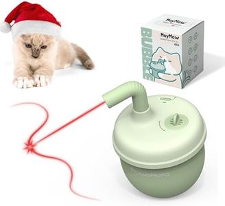 MayMaw Cat Laser Toy - Laser Cat Toys for Indoor Cats, Rechargeable Automatic Cat Toy, Interactive Cat Toy with Tumbler Design, 360 Random Trajectory, 3 Modes, Catnip Included (Green)