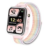 PTHTECHUS Kids Music Smartwatch with Game - Boys & Girls HD Touch Screen Smart Watch Phone with Camera Games Pedometer Sports Watches Supplies Grade Student Back to School（X32 Pink）