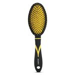 AGARO Breeze Cushion Hair Brush with Strong & flexible nylon bristles, having Anti-static ball tips, for Grooming, Straightening, Detangling Hair, ideal for Men and Women, Black & Yellow