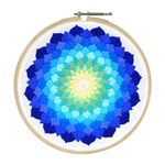 Embroiderymaterial DIY Embroidery Kit for Beginner, Adults & Kids with Blue Divine Circle Design Digital Printed Cloth/Fabric & Written Instructions All Material Included