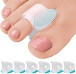 5 STARS UNITED Toe Spacers for Men and Women – 6 Gel Toe Separators for Curled and Overlapping Toes, Bunions, Hammer Toe Straightener, Big and Second Toe Spreader - Clear