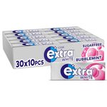 Extra White Bubblemint Flavour Xylitol Sugarfree Chewing Gum Bulk Box, 30 Packs of 10 Pieces (300 Pieces)