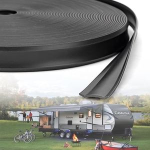 RV Insert Molding Trim, Trim Insert 1", Travel Trailer Screw Cover Trim, Door Corner Seal, Vinyl RV Corner Molding, 100Ft Camper Exterior Trim (100FT - 1" Wide, Black)