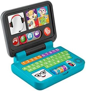 Fisher-Price Mon premier Ordinateur Portable Rires & Éveil, version française, jouet électronique, contenu éducatif Éveil Progressif, pour bébé dès 6 mois, HGW99