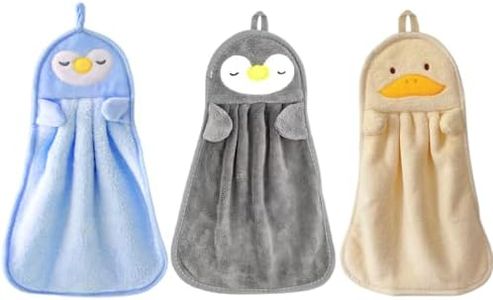 3 asciugamani con simpatici animali con passante per appenderlo, assorbente da appendere a mano asciugamano da appendere per cucina e bagno, asciugamano assorbente da cucina per bambini e adulti