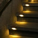 SOLPEX Solar Deck Lights 12 Pack, Waterproof Led Lights for Outdoor Stairs, Step, Fence, Yard, Patio, and Pathway(Warm White)