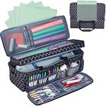 NICOGENA Double Layer Carrying Case with Mat Pocket for Cricut Explore Air 2, Cricut Maker, Multi Large Front Pockets for Tools Accessories and Supplies, Lantern Black