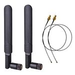 2 x 8dBi 2.4GHz 5GHz 5.8GHz Dual Band WiFi RP-SMA Male Antenna+2 x 35CM U.FL/IPEX to RP SMA Female Pigtail Cable for Mini PCIe Card Wireless Routers PC Repeater Desktop FPV UAV Drone PS4 Build