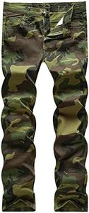WULFUL Men's Slim Fit Skinny Stretch Comfy Jeans Denim Pants, Camouflage01, 29W x 31L
